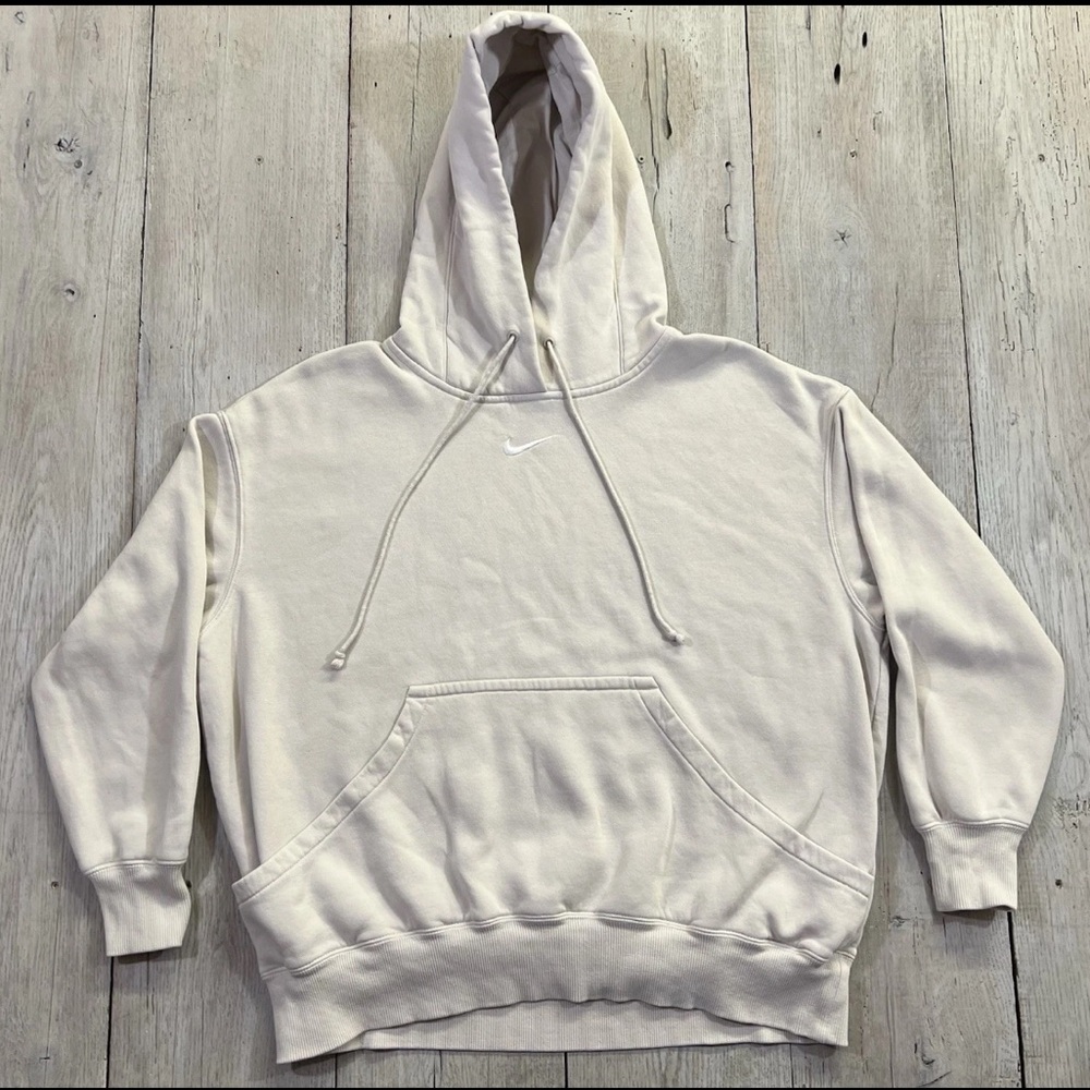 Nike Women’s Center Swoosh Hoodie Cream Size Medium